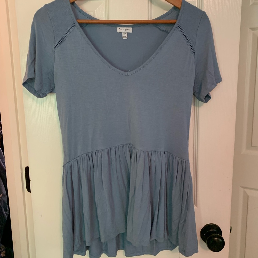 Blue Peplum Top